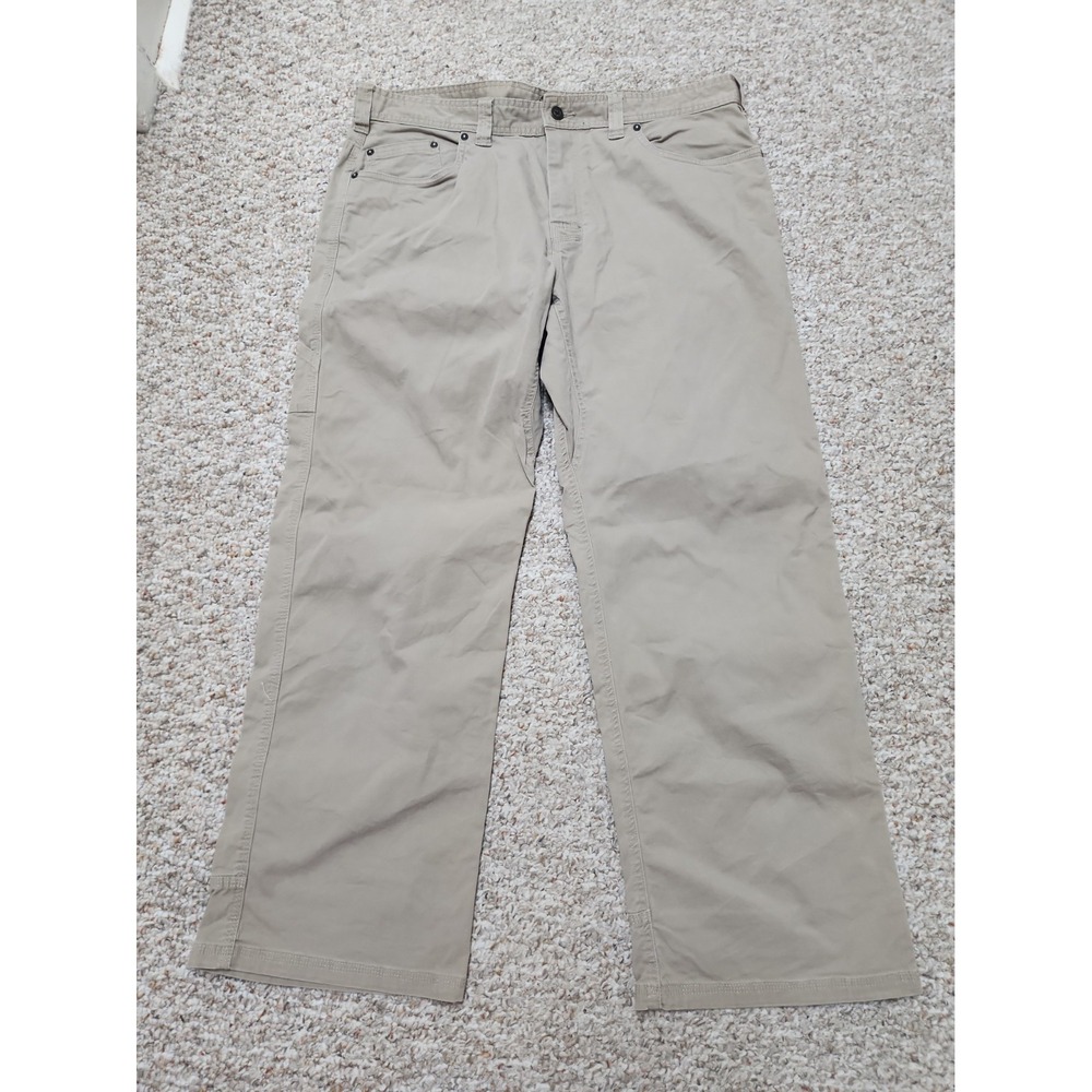 Prana Bronson Pants Mens 38x30 Hiking Outdoor Camping Climbing Canvas Beige